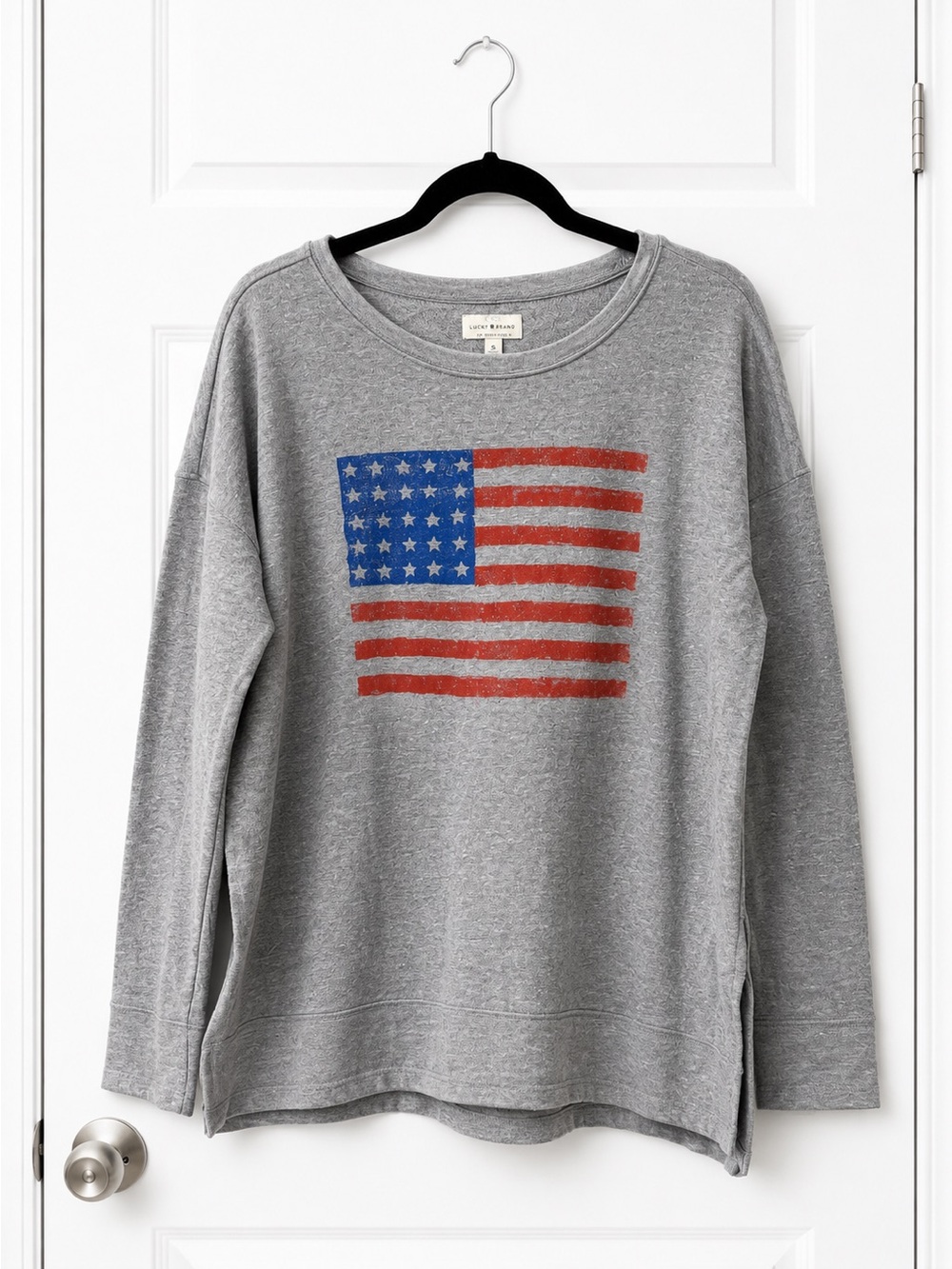 ✨ Oversized American Flag Sweatshirt Size S